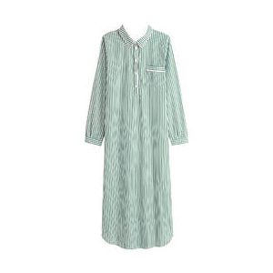 LAURENCE TAVERNIER chemise de nuit longue en coton Essentiel Ray&eacute; Blanc/Vert - Taille S
