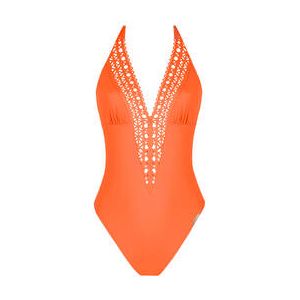 LISE CHARMEL maillot de bain 1 pi&egrave;ce decollet&eacute; sans armatures Ajourage Couture P&ecirc;che - Taille 1