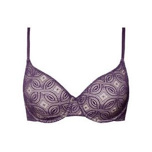 HANRO soutien-gorge balconnet en dentelle Ruby Violet fonc&eacute; - Taille 85B
