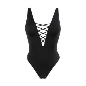 MARJOLAINE maillot de bain 1 pi&egrave;ce la&ccedil;age sans armatures Cassiop&eacute;e Swim Noir - Taille XS