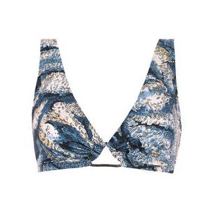 PAIN DE SUCRE haut de maillot de bain brassière Selena Wave Bleu/Beige - Taille XS