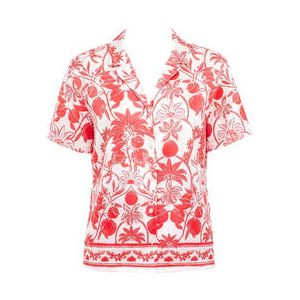 CALIDA chemise manches courtes en coton Favourites Beach Rouge/Blanc - Taille 38/40