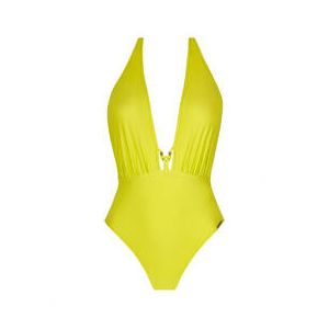 LISE CHARMEL maillot de bain 1 pièce decolleté sans armatures Classe Nautique Vert Citron - Taille 1
