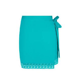 LISE CHARMEL jupe par&eacute;o de plage Ajourage Couture Bleu p&eacute;trole - Taille TU