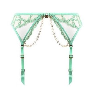 SHIKKOSA porte-jarretelles Chains Vert d'eau - Taille XS