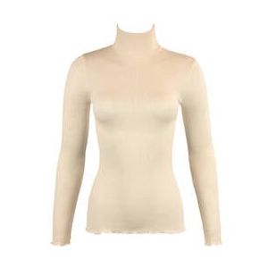 OSCALITO pull col roul&eacute; en laine et soie Roma Blanc cass&eacute; - Taille 2