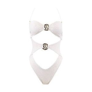 LULI FAMA maillot de bain 1 pièce trikini sans armatures Sunkiss Glow Blanc/Doré - Taille XS