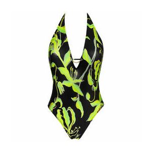 LISE CHARMEL maillot de bain 1 pièce séduction sans armatures Fleur de Nuit Noir/Vert - Taille 1