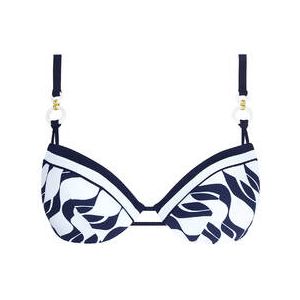 LISE CHARMEL haut de maillot de bain coques Danse des Vagues Bleu Marine/Blanc - Taille 85B