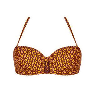 ANTIGEL haut de maillot de bain bandeau coque La Papoue Marron/Orange - Taille 85B