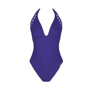 LISE CHARMEL maillot de bain 1 pi&egrave;ce dos nu sans armatures Ajourage Couture Bleu nuit - Taille 1