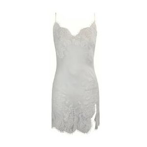 MARJOLAINE nuisette Chrom&eacute;a en soie et dentelle Calista Blanc cass&eacute; - Taille 36