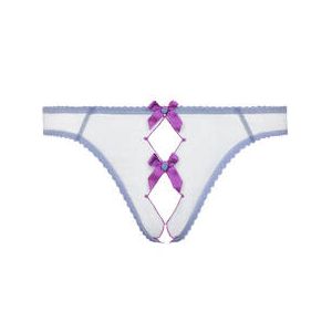 AGENT PROVOCATEUR culotte ouverte Lorna Bleu/Rose Poudr&eacute; - Taille 1