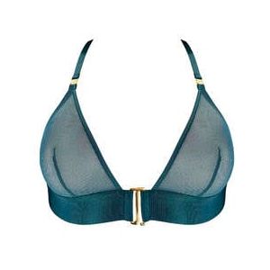 BORDELLE soutien-gorge triangle ouverture frontale Nara Bleu canard - Taille S