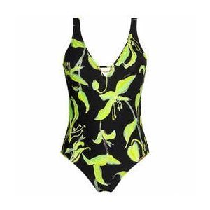 LISE CHARMEL maillot de bain 1 pièce Fleur de Nuit Noir/Vert - Taille 90B