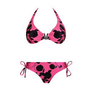 ACQUADICOCCO maillot de bain 2 pièces triangle Coral Rose/Noir - Taille XS