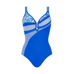 SUNFLAIR maillot de bain 1 pièce sans armatures Mykonos Bleu/Blanc - Taille 38/B