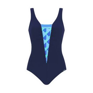 SUNFLAIR maillot de bain 1 pi&egrave;ce gainant sans armatures Phuket Bleu Marine/Turquoise - Taille 42/B