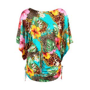 LULI FAMA tunique de plage Visions of Paradise Bleu turquoise - Taille S