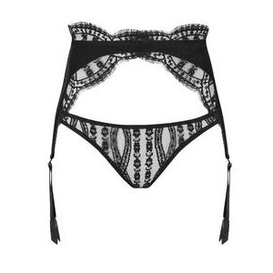 COCO DE MER slip ouvert porte-jarretelles en dentelle Kiana Noir - Taille S