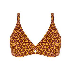 ANTIGEL haut de maillot de bain triangle bonnets profonds La Papoue Marron/Orange - Taille 90C