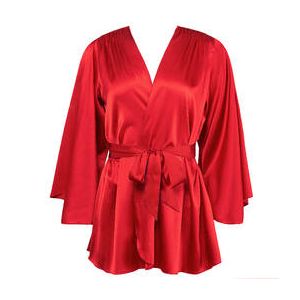 FLEUR DU MAL kimono en soie Amour Rouge - Taille S/M