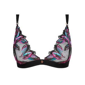 ATELIER AMOUR soutien-gorge sans armatures Oiseau de Paradis Noir/Violet - Taille S