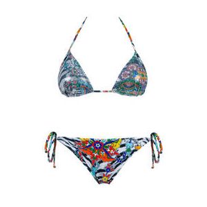 ACQUADICOCCO maillot de bain 2 pièces triangle coques Paisley Zebra Multicolore - Taille S