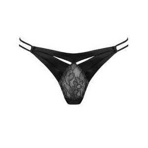 LIVY slip ouvert en soie Street of Fire Noir - Taille S