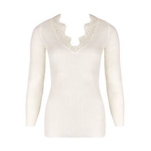 LISE CHARMEL top manches longues en laine et soie Plaisir Caresse Blanc cass&eacute; - Taille 1