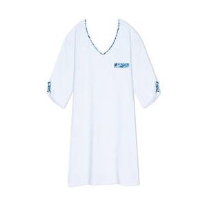 LE CHAT chemise de nuit en coton Garden Bleu drag&eacute;e - Taille 36