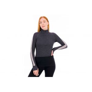 Icebreaker ZoneKnit Mérinos Half Zip 200 vêtement running femme Gris/argent - Taille S