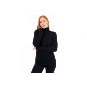 Icebreaker Mérinos 200 Oasis 1/2 Zip vêtement running femme Noir - Taille XS
