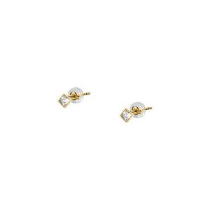 Boucles d'oreilles en or 375/1000 et zircon