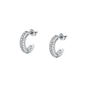 Boucles d'oreilles en acier et cristal