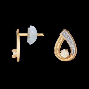 Boucles d'oreilles en or 375/1000 et zircon