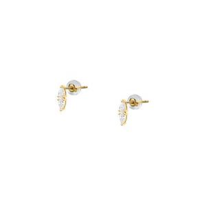 Boucles d'oreilles en or 375/1000 et zircon