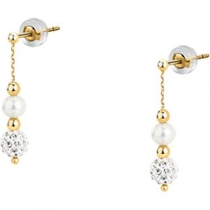 Boucles d'oreilles en or 375/1000 et cristal