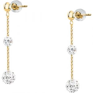 Boucles d'oreilles en or 375/1000 et cristal