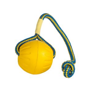 STARMARK-Starmack Jouet Chien Swing & Fling Duraform Fetch Ball jaune - 10 x 9 x 32 cm