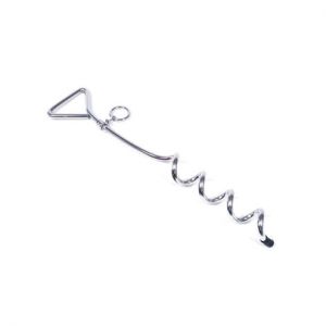 MARTIN SELLIER-Piquet d'attache chien tire bouchon 45cm