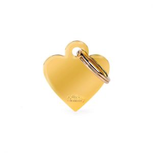 MYFAMILY-MyFamily Médaille Chien Basic Coeur Noir et Or - 25 x 25 mm