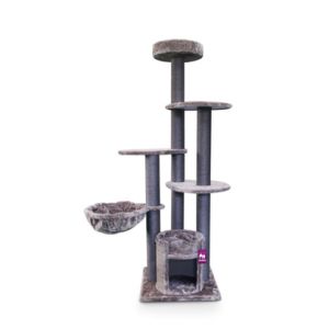 PETREBELS-Arbre &agrave; Chat &ndash; Petrebels Cottage 191 Cappuccino &ndash; 60 x 60 x 191 cm