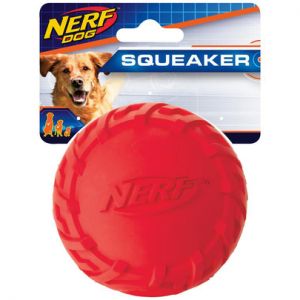 NERF-Jouet Chien &ndash; Nerf Balle Pneu &agrave; Sifflet coloris rouge &ndash; Taille M