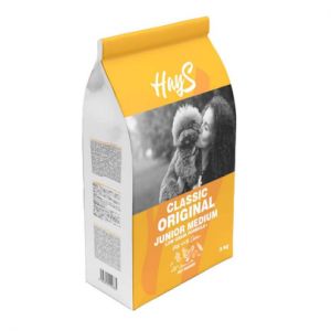 HAYS-Croquettes Chiot Medium Low Grain – Hays Classic au poulet – 3 kg