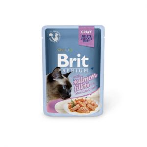 BRIT PREMIUM-Boîte Chat - Brit Premium Pouches Gravy au Saumon pour Chat stérilisé