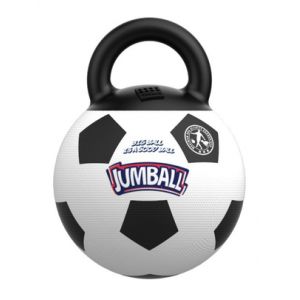 BUBIMEX-Jouet Chien - Bubimex Ballon sauteur de foot avec poign&eacute;e Blanc et noir - &Oslash; 30 cm
