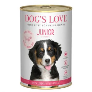 Boîte Chiot – Dog's Love Junior Bœuf, Carottes & Sauge 400 gr