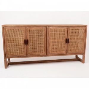 Buffet bois 4 portes cannage 170x40cm ANOUCK