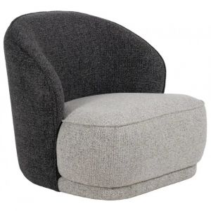 Fauteuil de salon en tissu bicolore OVALY IXIA